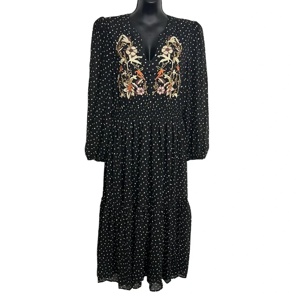 NWT SEE AND BE SEEN floral boho coastal cowgirl maxi dress. Sz Medium - Picture 1 of 11
